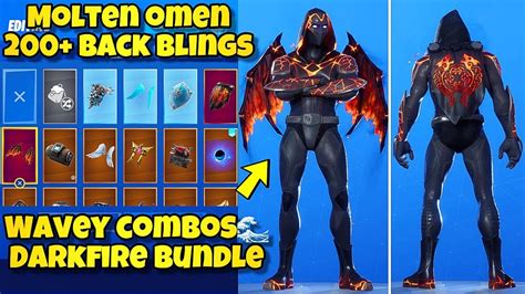 NEW "MOLTEN OMEN" SKIN Showcased With 200+ BACK BLING! Fortnite BR (BEST MOLTEN OMEN COMBOS ...