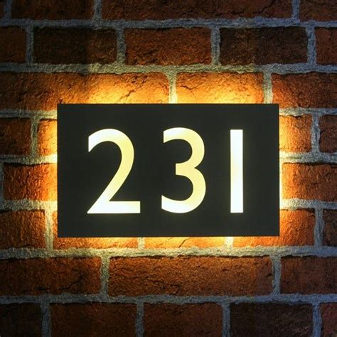 LED House Number Plaque, Stainless Steel House Number, Backlit House ...