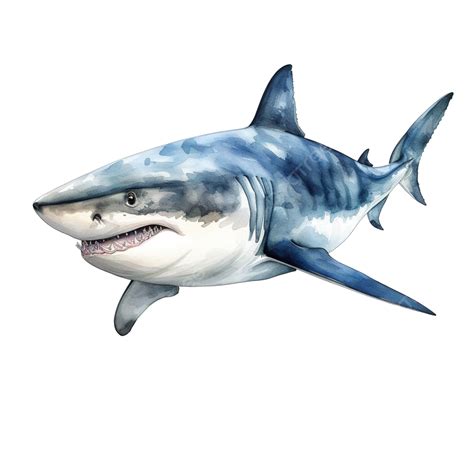 Shark Watercolor Sea Animal Clip Art, Shark, Animal, Sea PNG Transparent Image and Clipart for ...