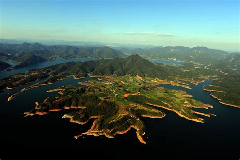 A ria coast-like land form in Chungju or Cheongpung Lake, North ...