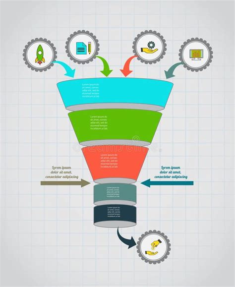 Funnel Flow Chart. Infographic Template . Design Concept For Presentation, Round Chart Or ...