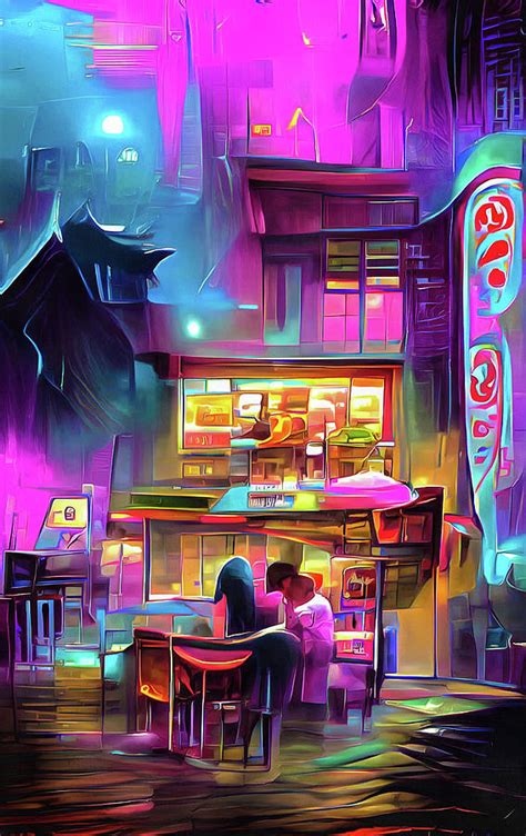 Ramen Shop Neon City Night 05 Digital Art by Matthias Hauser - Fine Art ...