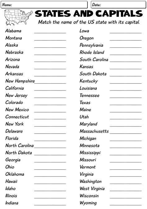 Usa Map States And Capitals Worksheet Image To U | sexiezpix Web Porn