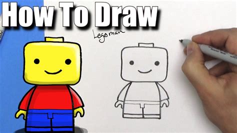 How To Draw a Cute EASY Lego Man - EASY Chibi - Step By Step - Kawaii | Lego man, Drawings, Easy ...