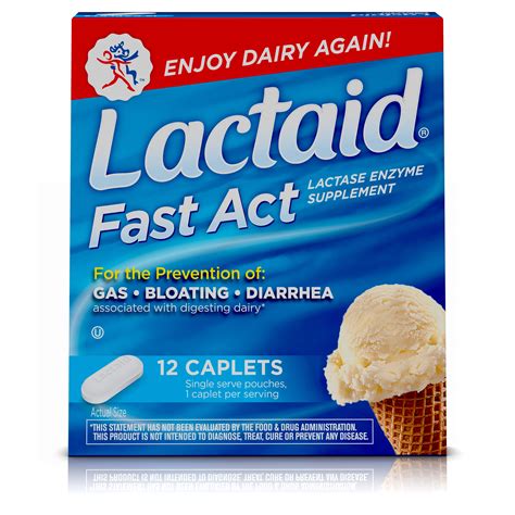 Lactaid Fast Act Lactose Intolerance Caplets, 12 Travel Packs of 1-ct. - Walmart.com