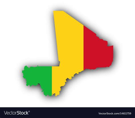 Map and flag of mali Royalty Free Vector Image