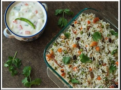 mix veg pulao with raita - YouTube