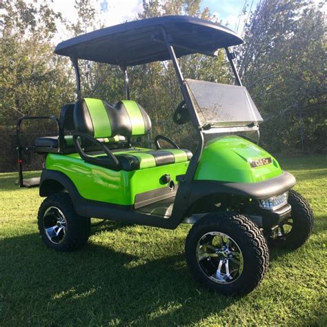 Club Car Precedent 4 Seater Golf Cart-Lifted Lime Green Golf Cart-Free ...