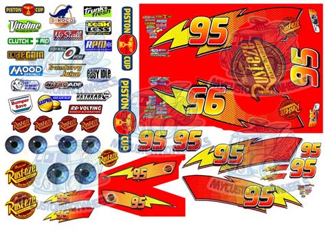 LIGHTNING MCQUEEN PACK 1-24 SCALE - My Custom Hot Wheels Decals