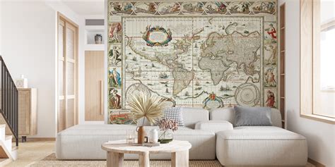 Antique World Map 2 Wallpaper - Vintage and Historical Wall Art