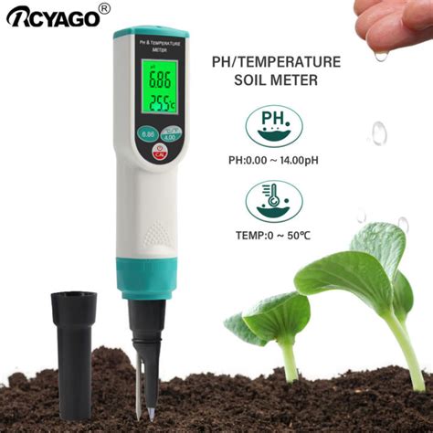 RCYAGO HD Digital Soil PH Meter Tester for Soil PH Soil Temperature Meter ATC Soil PH Meter High ...