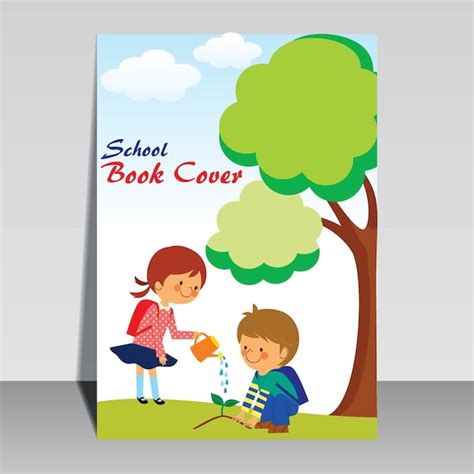 Premium Vector | School book cover design. cartoon background with ...