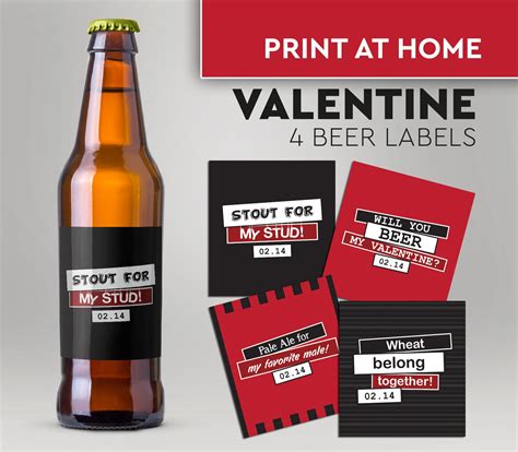 Valentine Beer Printable Labels, DIY Beer Labels, Beer Mine, Will You Beer My Valentine, I Love ...