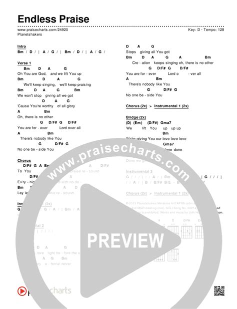 Endless Praise Chords PDF (Planetshakers) - PraiseCharts