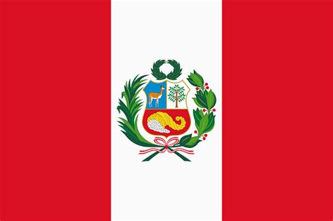 Vector Flag Of Peru Proportion 23 Peruvian National Bicolor Flag Stock ...