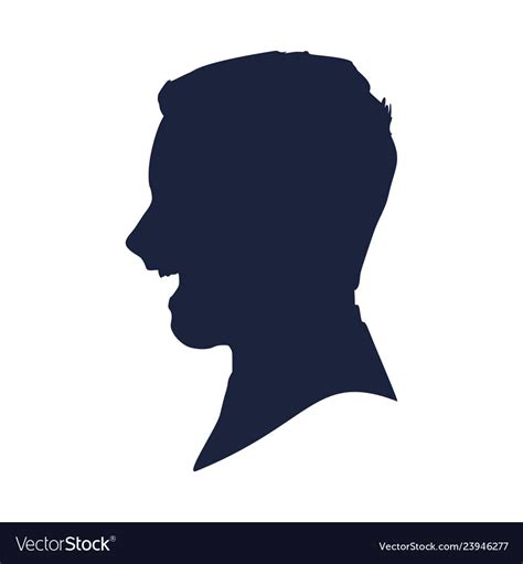 Man face silhouette Royalty Free Vector Image - VectorStock