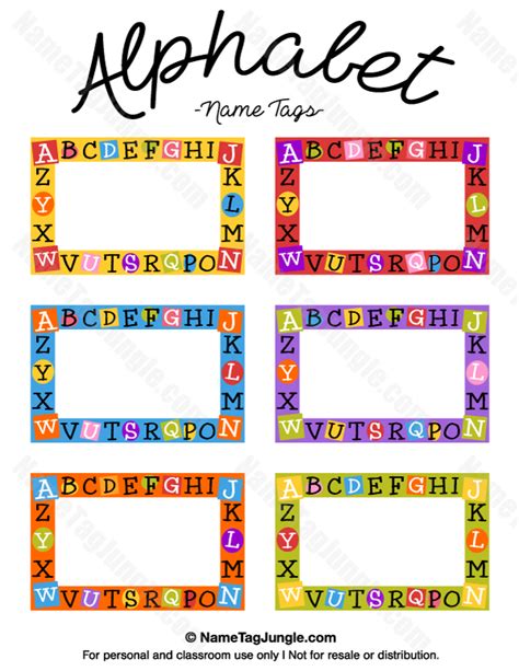 Printable Alphabet Name Tags