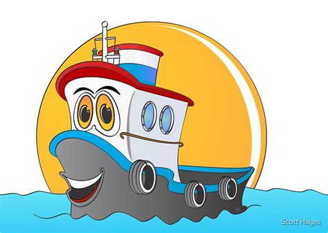 "Tug Boat Cartoon" by Graphxpro | Redbubble