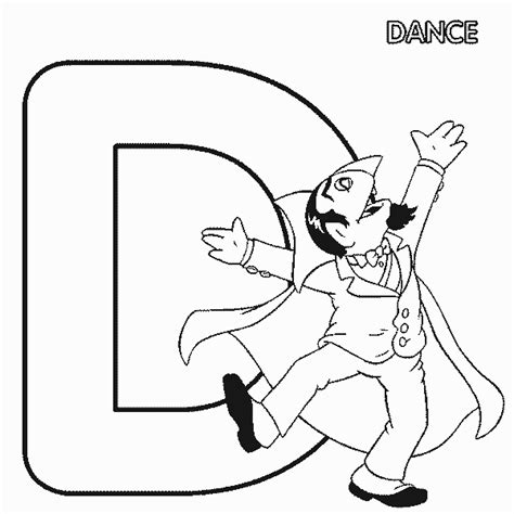 ABC letter D Dance Sesame Street Count coloring page