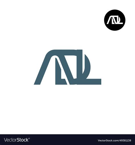 Letter adl monogram logo design Royalty Free Vector Image