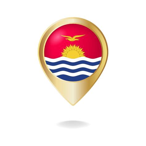 Kiribati flag on golden pointer map, Vector illustration eps.10 6542312 Vector Art at Vecteezy