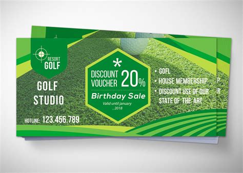 Golf Tournament Gift Voucher Design Template - 99Effects