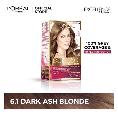 Buy L'Oreal Paris Excellence Hair Color Dark Ash Blond 6.1 Online at ...