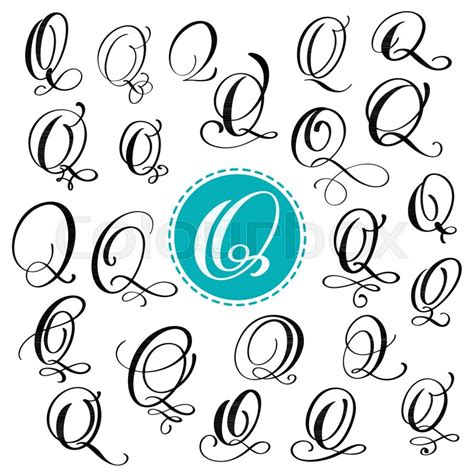 Set letter Q. Hand drawn vector ... | Stock vector | Colourbox