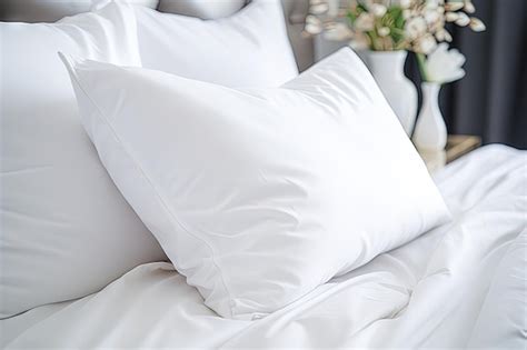 Premium AI Image | Close up of white bed pillows