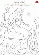 Color By Number Disney Princesses  Printable Coloring Worksheets sketch template