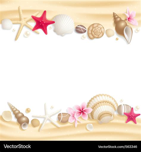 Seashell frame Royalty Free Vector Image - VectorStock