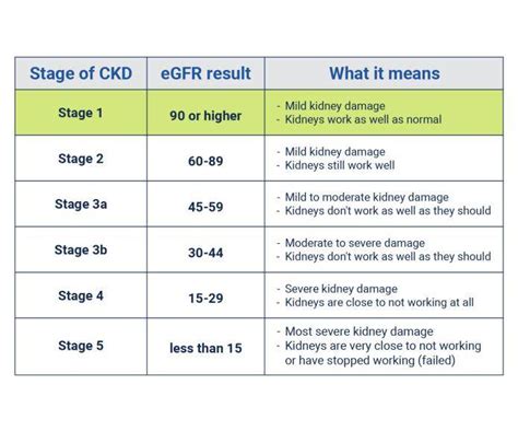 Stages of kidney disease