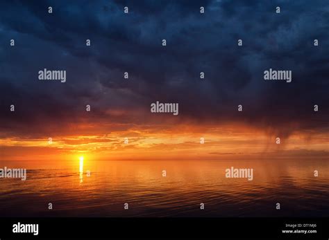 Thunderstorm sky and sunset on the great lake Balkhash, Kazakhstan Stock Photo - Alamy