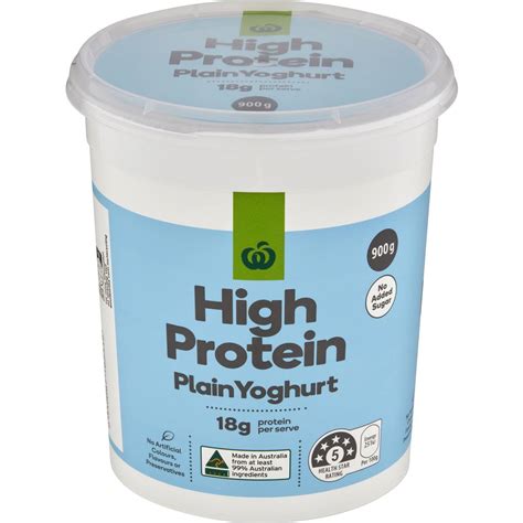 Woolworths High Protein Plain Yoghurt 900g | Woolworths