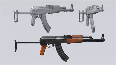 3D model AKM assault rifle - 3D AK 47 Low-poly model VR / AR / low-poly | CGTrader