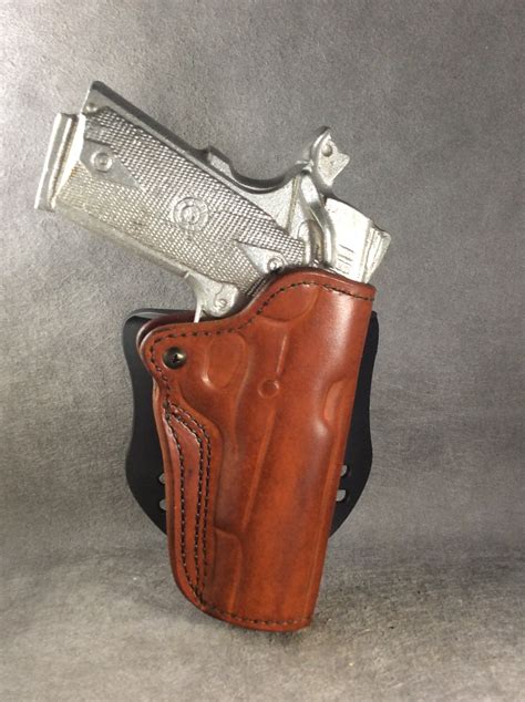 1911 Commander OWB Custom Leather Paddle Holster with Blade-tech Paddle – ETW Holsters