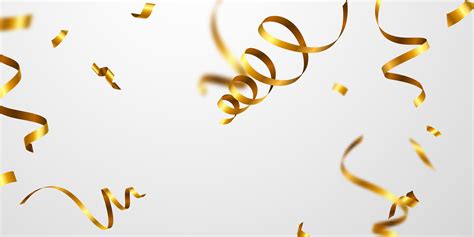 Confetti gold ribbons. Celebration luxury greeting rich card. 1836266 Vector Art at Vecteezy