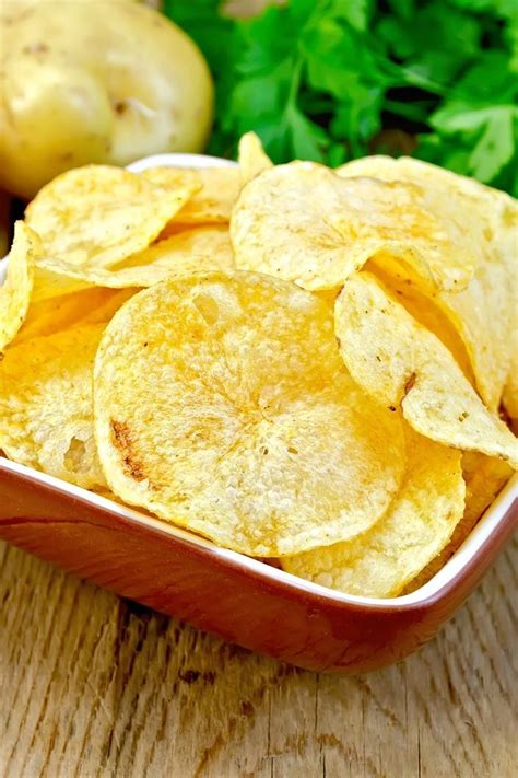 Homemade Homestyle Fried Potato Chips Snack Recipe with potatoes, salt ...