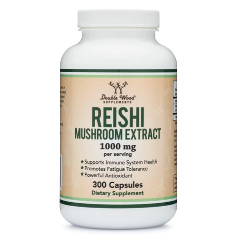 Reishi Mushroom Capsules (4:1 Ganoderma Extract, 1,000mg Reishi Powder ...