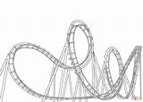 Coloring Coaster Roller Park Amusement Drawing Clipart Cart Cartoon  sketch template