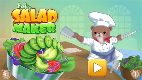 🕹️ Play Healthy Salad Maker Game: Free Online Vegetable Slicing Video ...