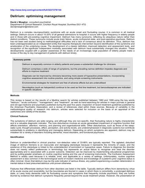 icu psychosis clinical review