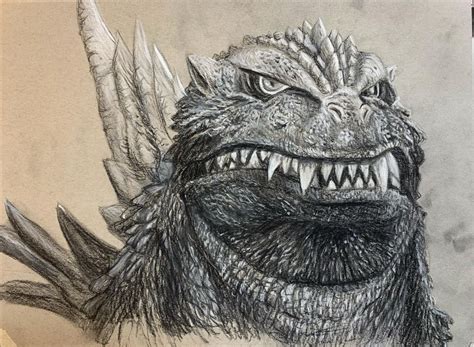 ArtStation - Another Godzilla Charcoal Pencil Drawing