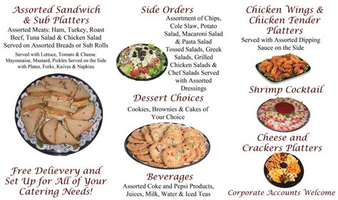 Catering Options - MAIN STREET DELI & CATERING