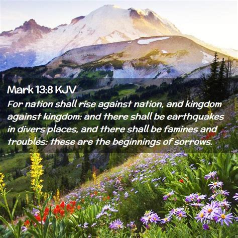 Mark 13:8 KJV Bible Verse Images