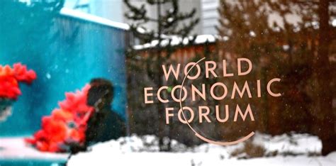 The logo of the World Economic Forum (WEF) in Davos