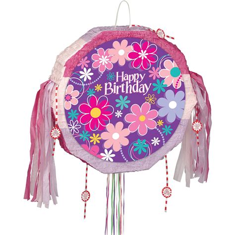 Birthday Blossom Pinata, Pull String, 19in x 18in - Walmart.com - Walmart.com