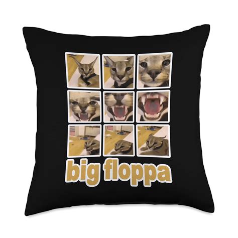 Big Floppa Meme Flop On Cute Caracal Cat Throw Pillow, 16x16, Multicolor | ubicaciondepersonas ...