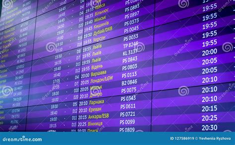 Big Display with Timetable of Airplane Flights in Airport Terminal Editorial Stock Image - Image ...