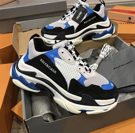 Balenciaga New Season Blue/Black Triple Sneaker – billionairemart